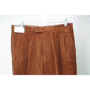 Burberry London Whiskey Brown 100% Cotton Mens Pants Trousers Sz 48 EU NEW
